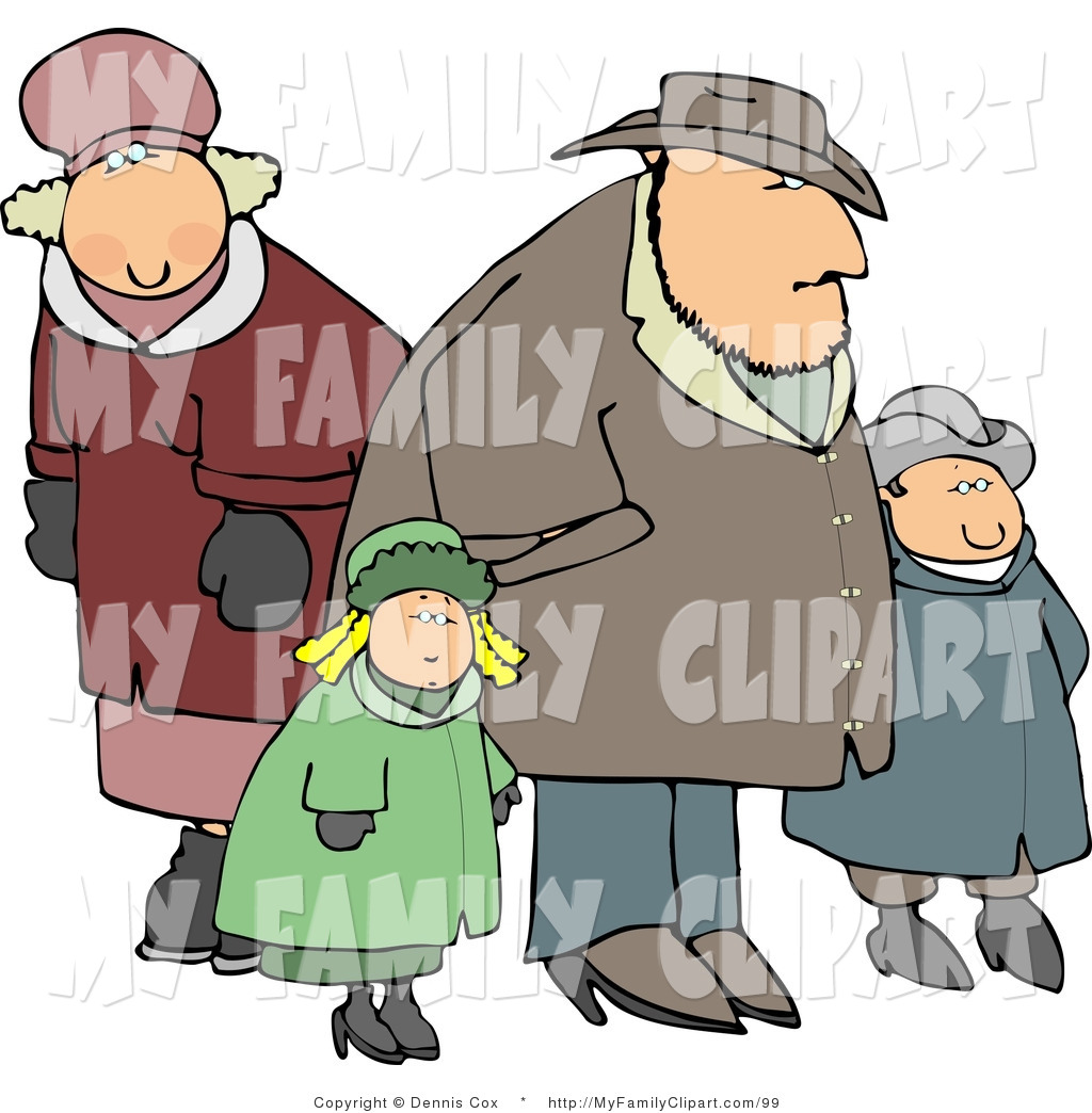 Larger Preview  Clip Art Of A Family Going Out Together During The    