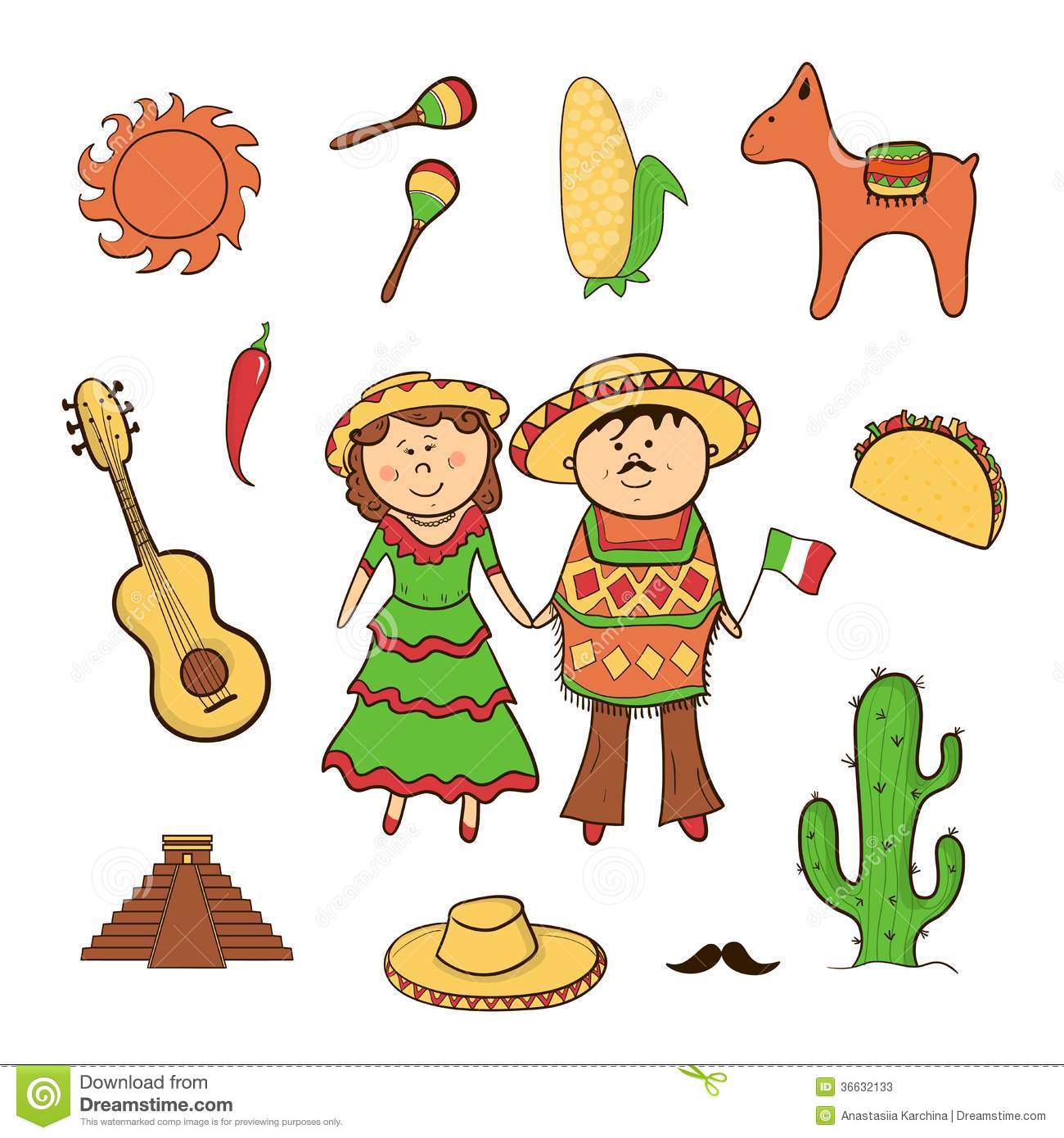 Mexican Icon Vector Set Stock Photos   Image  36632133