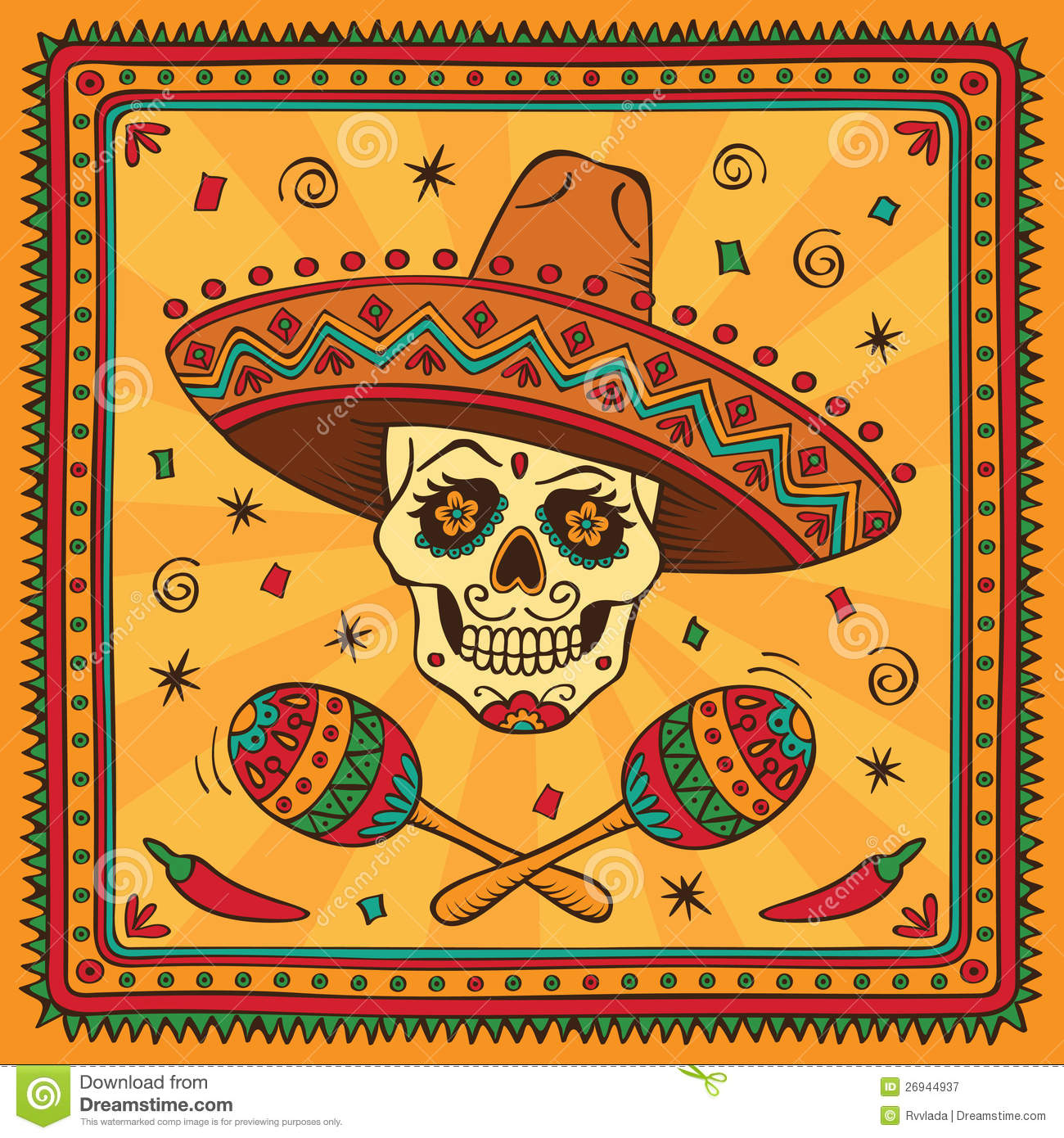 Mexican Sugar Skull Royalty Free Stock Photography   Image  26944937
