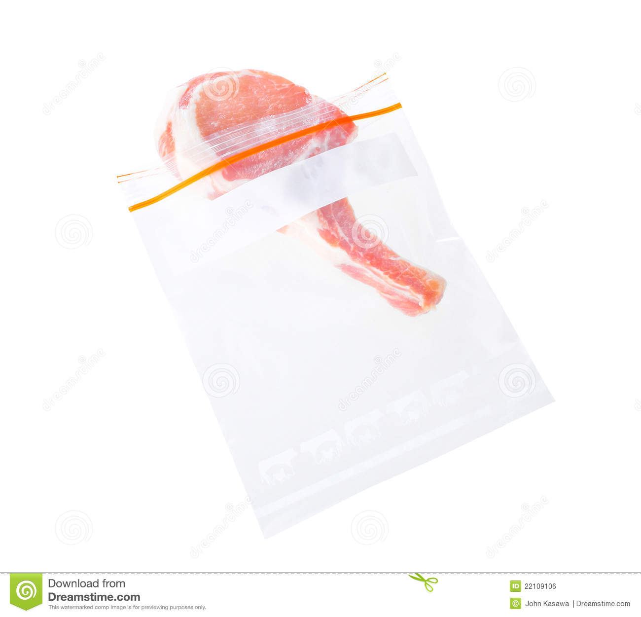 Pork In The Zipper Bag Royalty Free Stock Image   Image  22109106