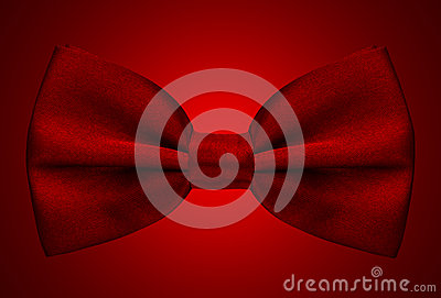 Red Bow Tie On The Red Background With Vignette Effect 