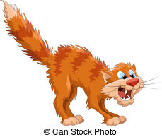 Red Cat   Afraid Red Cat On A White Background Vector