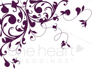 Red Vine And Floral Flourish Clipart Red Modern Flower Clipart Purple