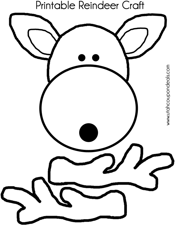 Reindeer Face Colouring Pages