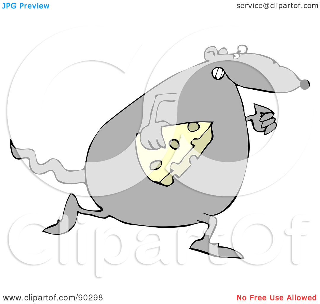 Royalty Free  Rf  Clipart Illustration Of A Fat Gray Rat Running With