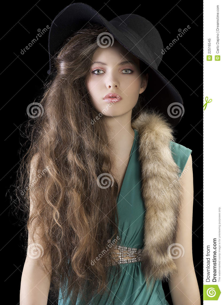 Sophisticated Elegant Woman Portrait With Hair Style And Wearing A