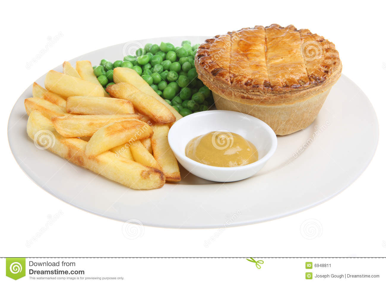 Steak Pie And Chips Stock Image   Image  6948811