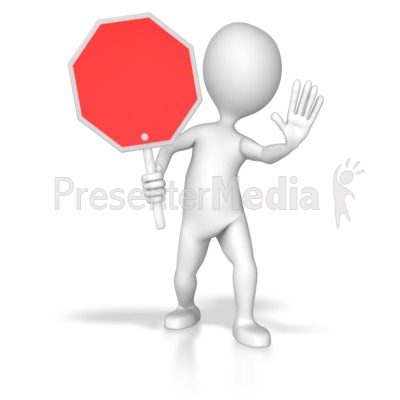 Stick Figure Holding Stop Sign   Presentation Clipart   Great Clipart