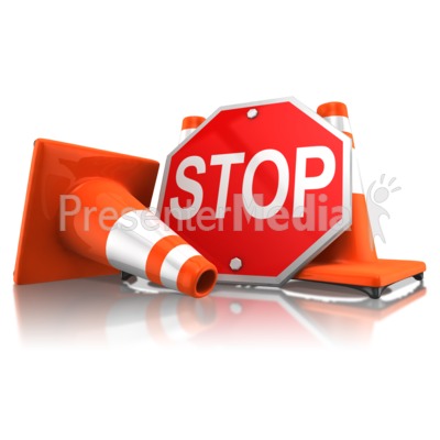 Stop Sign With Traffic Cones   Signs And Symbols   Great Clipart For