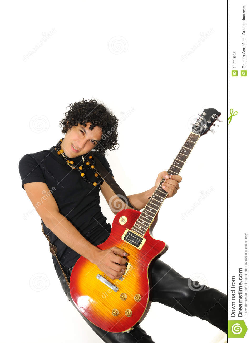 Trendy Hispanic Guy Playing Electric Guitar Stock Photography   Image    