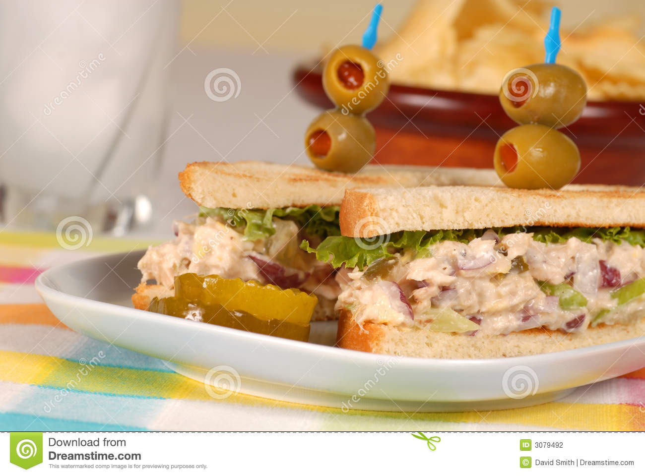 Tuna Fish Sandwich With Chips Stock Photography   Image  3079492