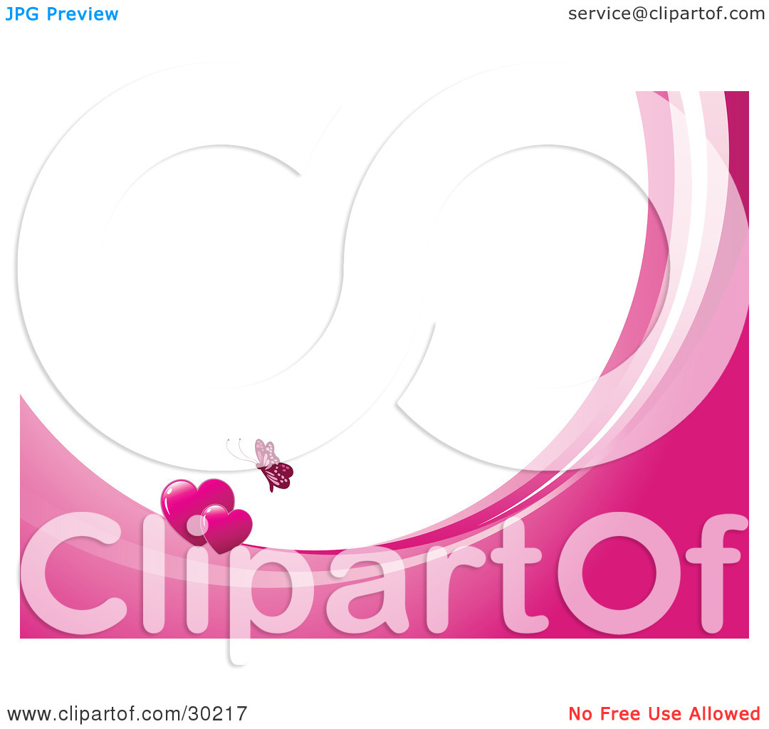 Two Hearts Clipart Black And White Clipart Illustration Of A Pink