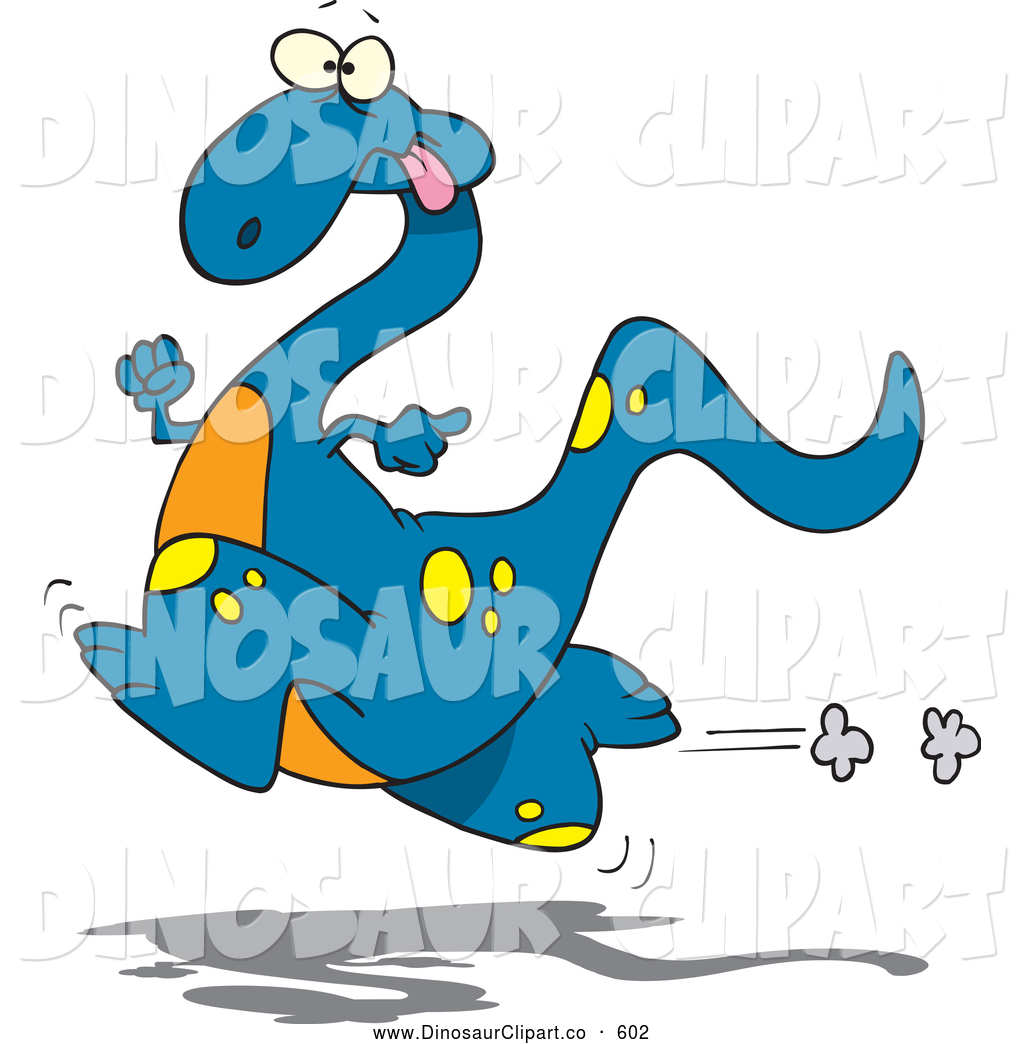 Blue Cartoon Running Dinosaur Dinosaur Clip Art Ron Leishman