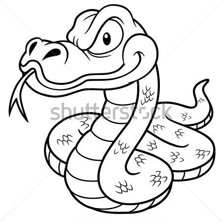 Cartoon Anaconda Colouring Pages