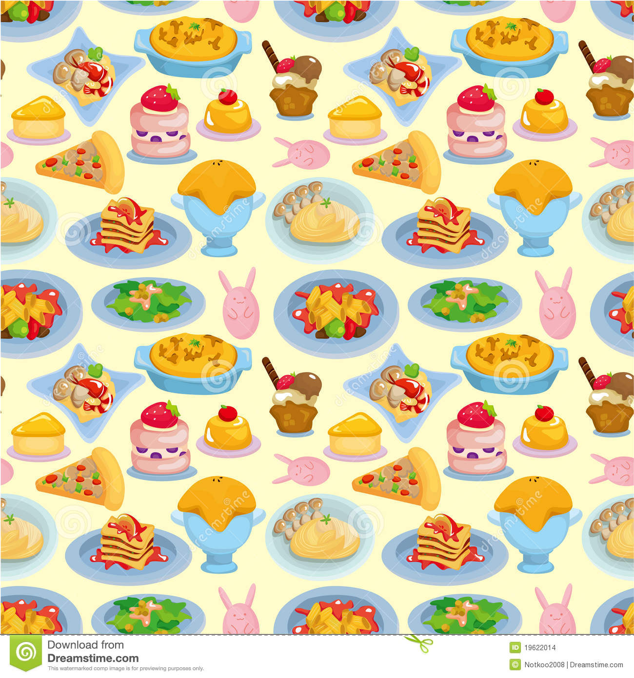 Cartoon Italian Food Seamless Pattern Stock Images   Image  19622014
