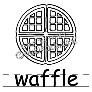 Clip Art  Basic Words  Waffle B W Labeled   Preview 1