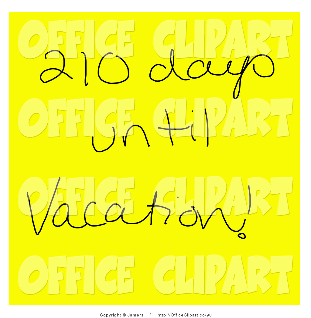 Clip Art Of Hand Writing On A Yellow Sticky Note Reading 210 Days