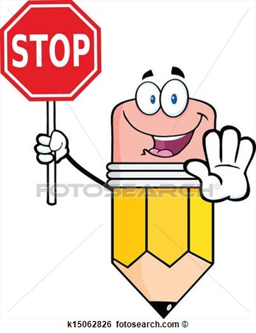 Clip Art   Pencil Holding A Stop Sign  Fotosearch   Search Clipart