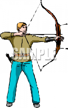 Clipart Picture Of A Man Shooting A Bow And Arrow