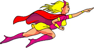 Clipart Super Hero Woman Cape