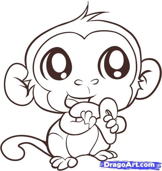 Cute Baby Monkey Cartoon   Google   Drawings   Pinterest   Cute Baby
