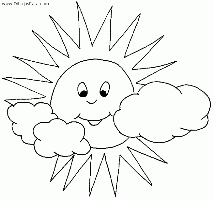 Dibujo De Sol Con Nubes   Dibujos De Soles Para Pintar   Dibujos Para    