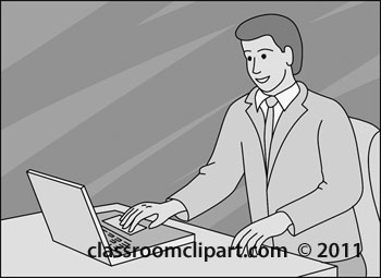 Download Man Sitting At Desk Working On Laptop Computer Gray