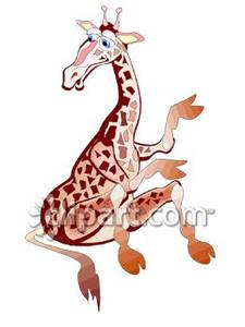 Giraffe Sitting Down   Royalty Free Clipart Picture