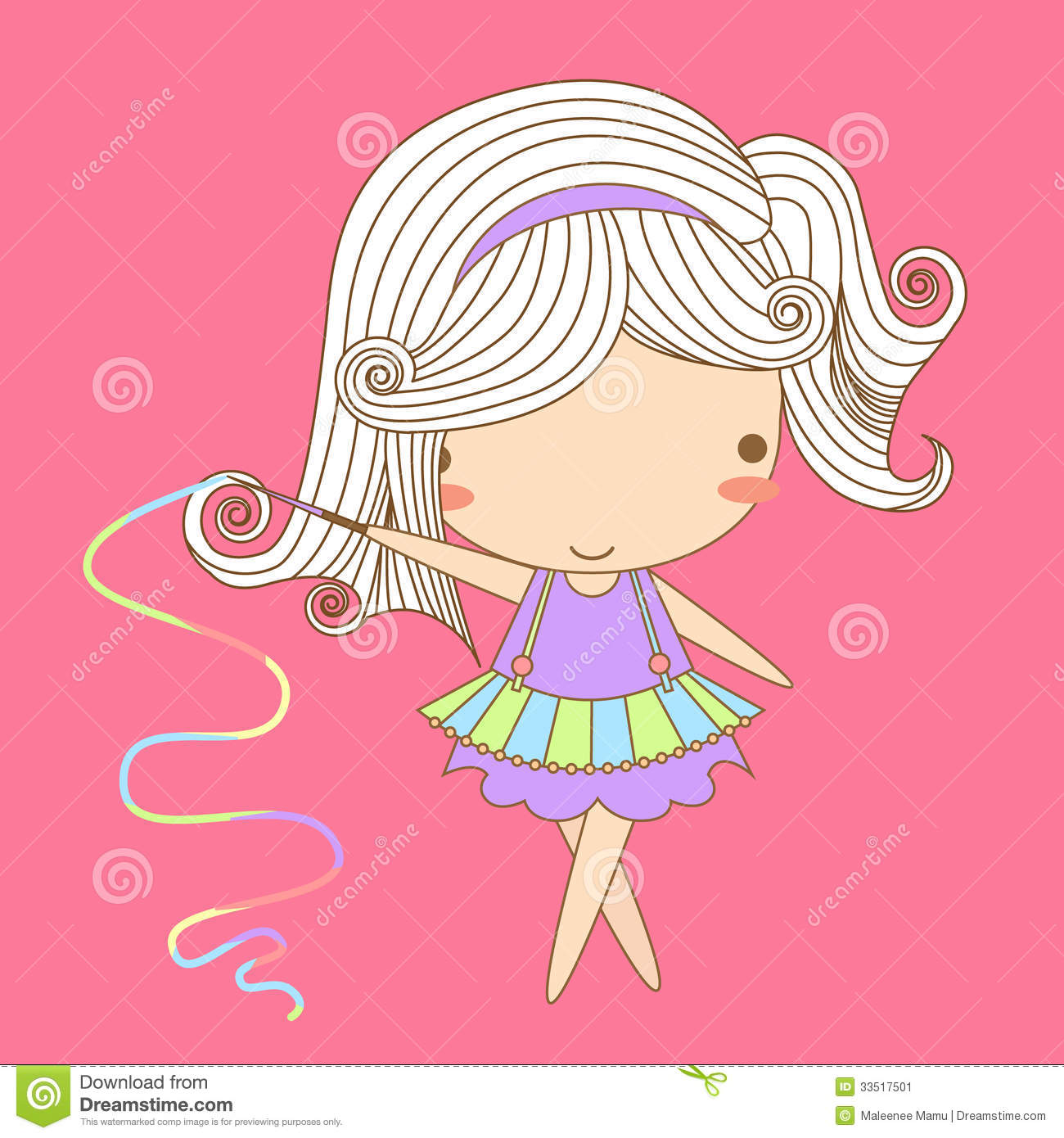 Gymnastics Ribbon Girl Stock Image   Image  33517501