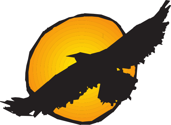 Hawk Silhouette Flying Near Sun Clip Art At Clker Com   Vector Clip    