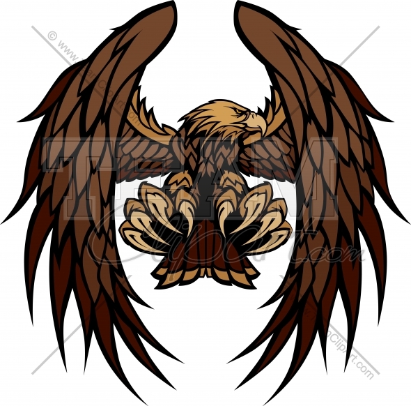 Hawk Wings And Claws Mascot Vector Clipart Image   Team Clipart  Com    