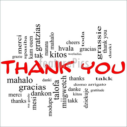 Illustration Of Thank You Word Cloud Concept In Red Caps
