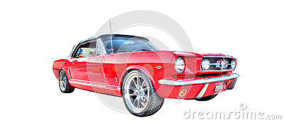Isolated Red Ford Mustang On White Background Editorial Stock Photo