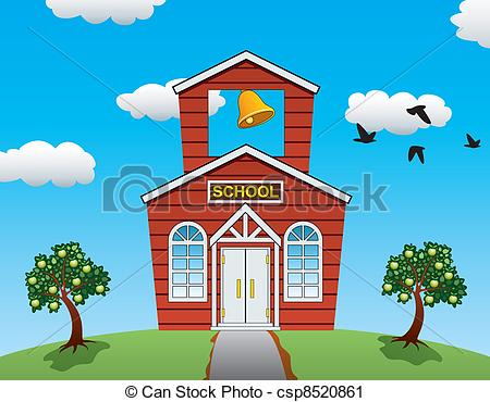 Of Country School House Apple Trees    Csp8520861   Search Clipart