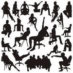 Of Sitting People Sitting People Silhouettes Sitting People Vector