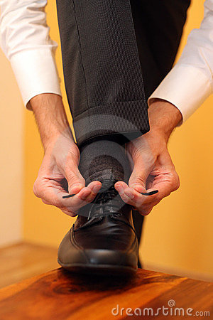 Putting On Shoes Royalty Free Stock Image   Image  17933976