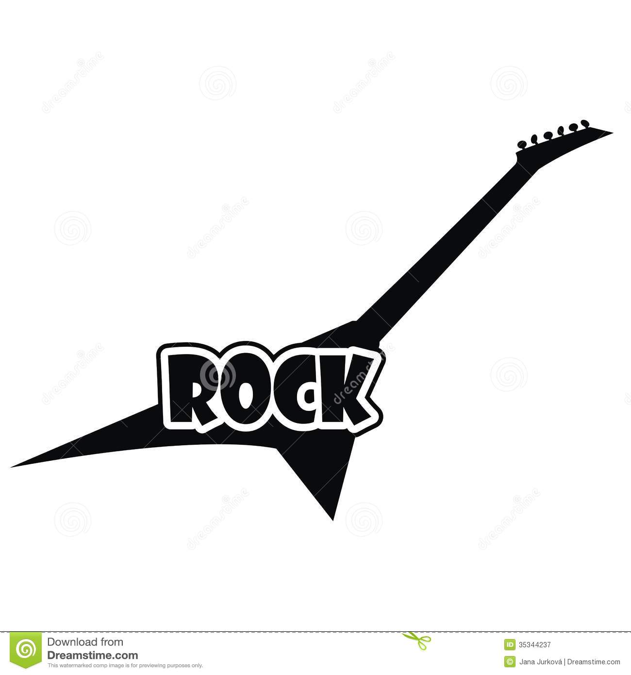 Rock Guitar   Silhouette Royalty Free Stock Photography   Image