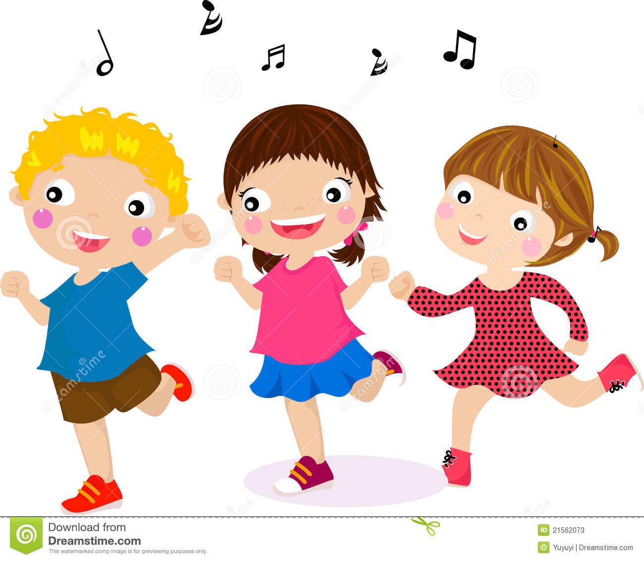 Showing Picture  Clipart Birthday Kids Dancing