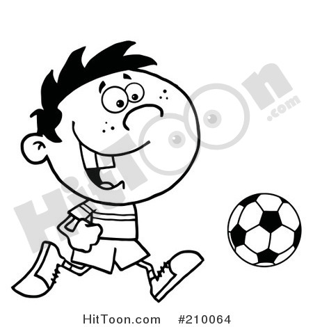Soccer Clipart  210064  Coloring Page Outline Of A Cartoon Soccer