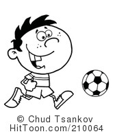 Soccer Clipart  210091  Cartoon Soccer Player Boy Running After A Ball