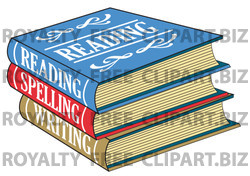 Stack Of Colorful Reading Spelling And Writing School Books
