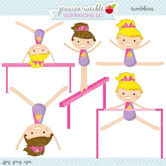 Tumblers Cute Digital Clipart Commercial Use By Jwillustrations  5 00