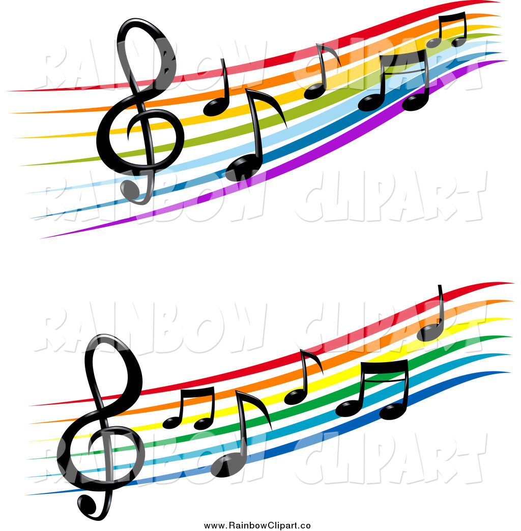 Vector Clip Art Of Colorful Staffs And Music Notes