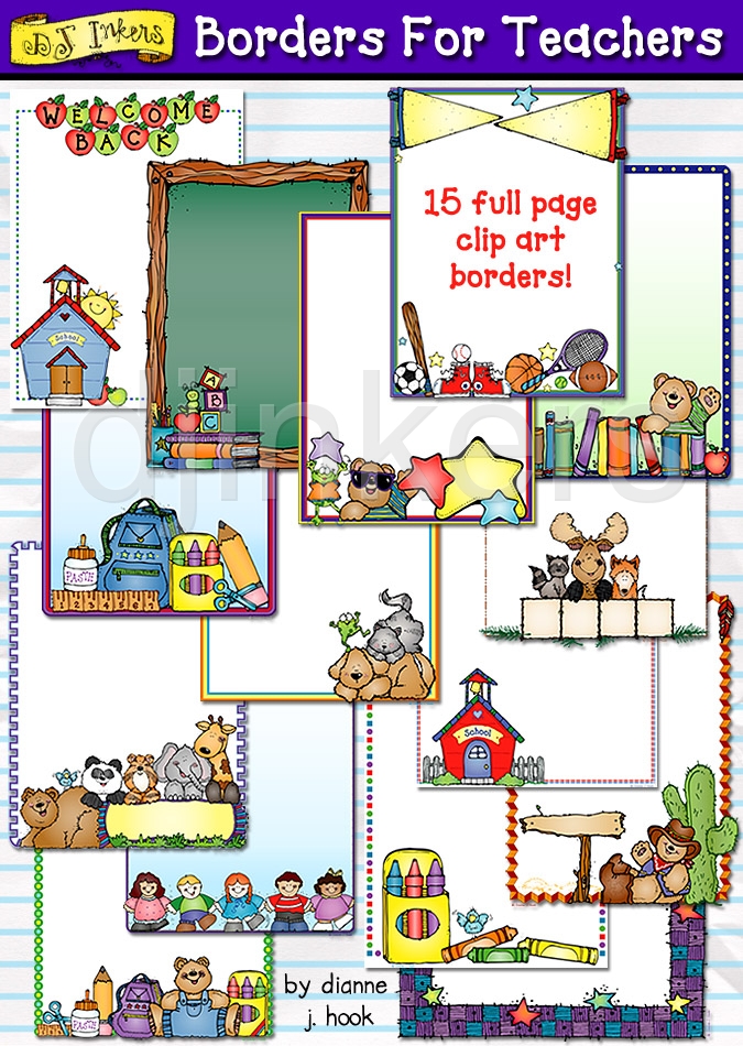 15 Clip Art Borders For Teachers Schools   Smiles By Dj Inkers