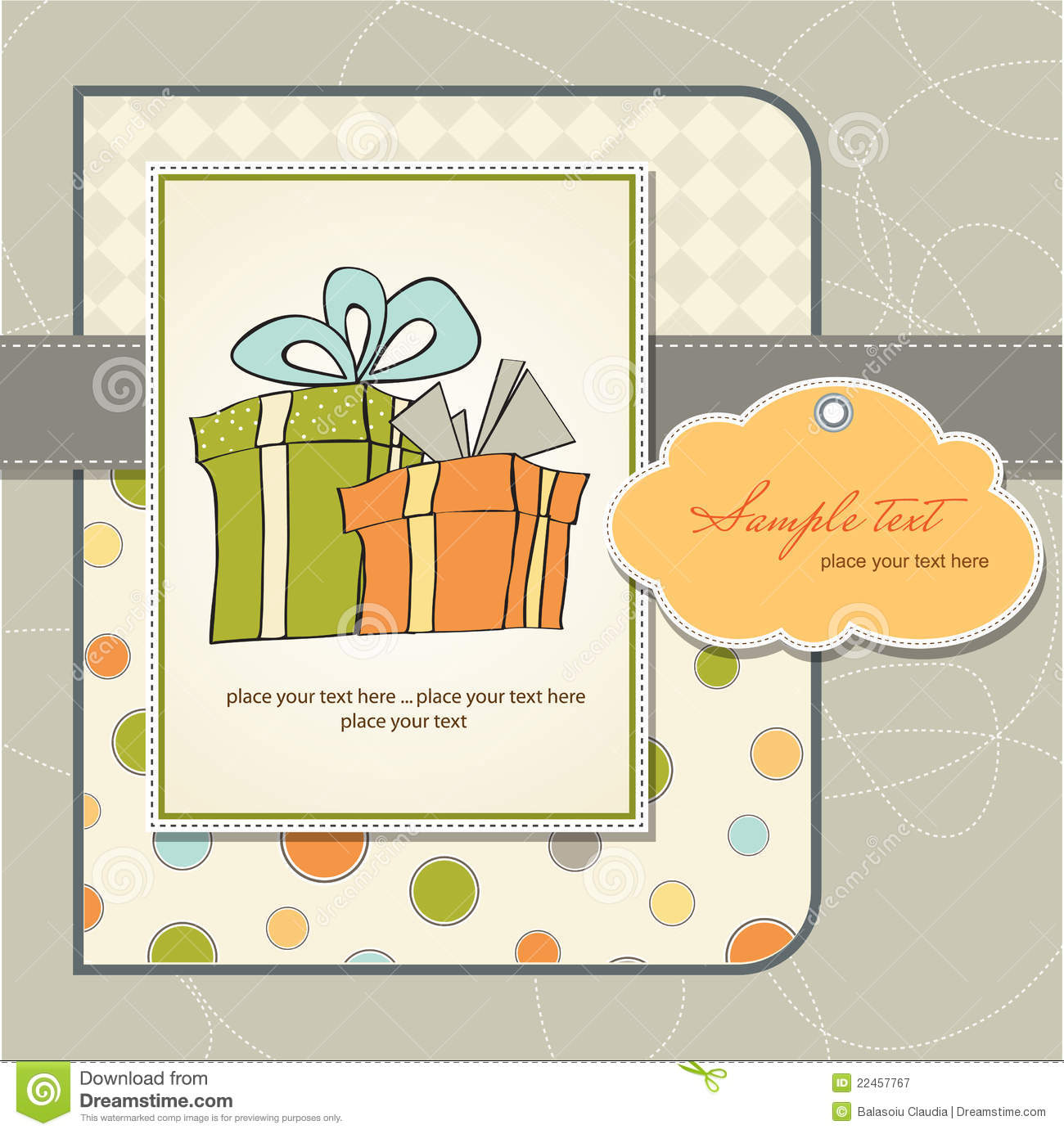 Birthday Card With Gift Box Royalty Free Stock Photography   Image    