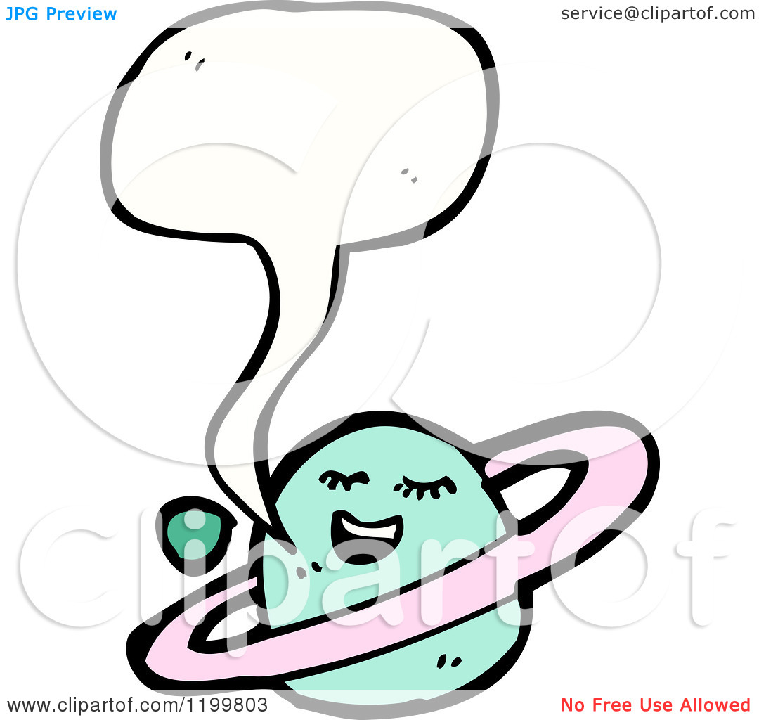 Cartoon Of The Planet Saturn Speaking   Royalty Free Vector    