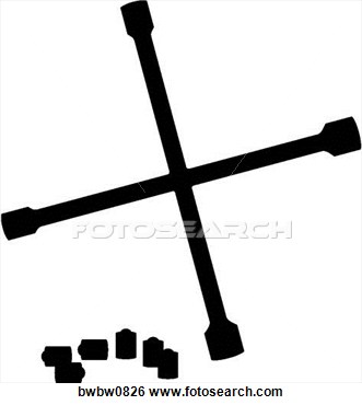 Clip Art   Lug Nut Wrench  Fotosearch   Search Clipart Illustration