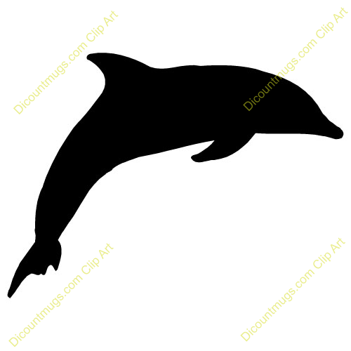 Clipart 11460 Jumping Black Dolphin   Jumping Black Dolphin Mugs T
