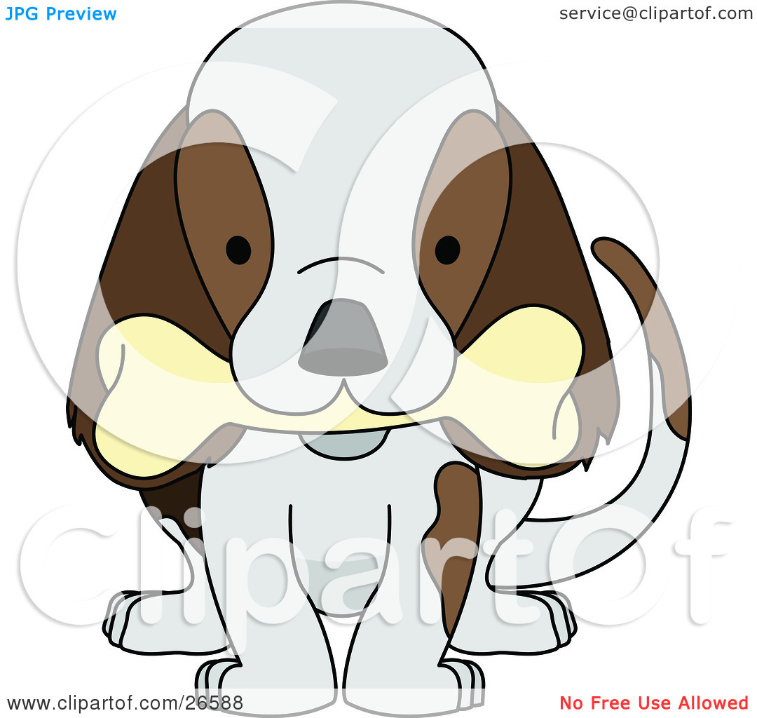 Clipart Illustration Of A Cute Brown And White Puppy Dog Wagging Its