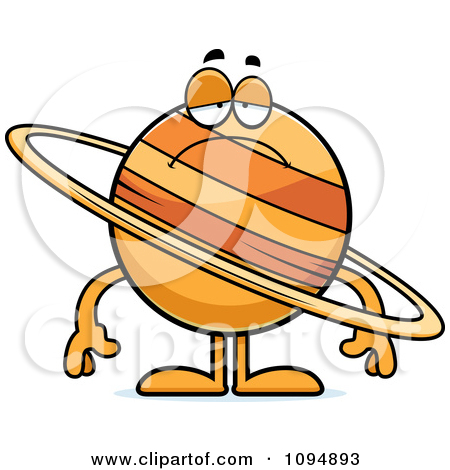 Clipart Sad Planet Saturn   Royalty Free Vector Illustration By Cory